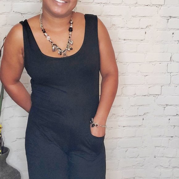 Nwt Black Wideleg Ankle Jumpsuit - Picture 2 of 5